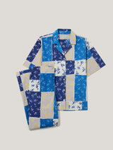 Patchwork Short Sleeve Pyjama | Blue