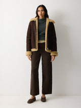 Italian Merino Shearling Coat | Brown