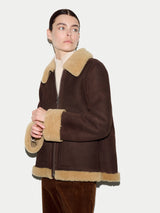 Italian Merino Shearling Coat | Brown
