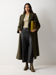 Dale Cropped Leather Trouser | Black