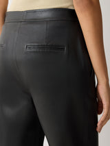 Dale Cropped Leather Trouser | Black