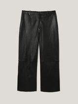 Dale Cropped Leather Trouser | Black