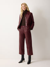 Dale Cropped Leather Trouser | Red