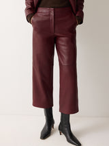 Dale Cropped Leather Trouser | Red
