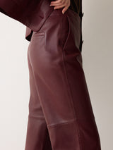 Dale Cropped Leather Trouser | Red