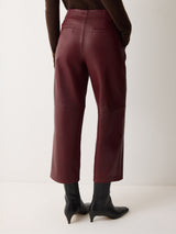 Dale Cropped Leather Trouser | Red