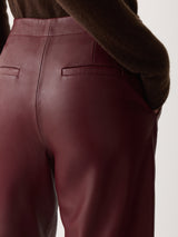 Dale Cropped Leather Trouser | Red