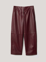 Dale Cropped Leather Trouser | Red