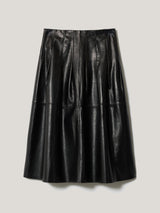 Leather Textured Midi Skirt | Black