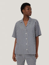 Cotton Stripe Short Pyjama | Blue