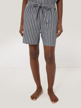 Cotton Stripe Short Pyjama | Blue