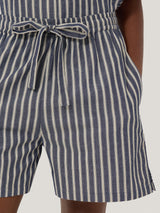Cotton Stripe Short Pyjama | Blue