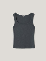 Cotton Luxe Square Neck Tank | Steel Grey