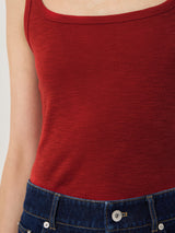 Cotton Luxe Square Neck Tank | Red