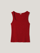 Cotton Luxe Square Neck Tank | Red