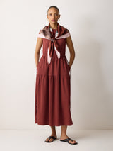 Fine Crinkle Jersey Maxi Dress | Brown