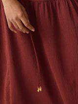 Fine Crinkle Jersey Maxi Dress | Brown