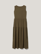 Fine Crinkle Jersey Maxi Dress | Khaki