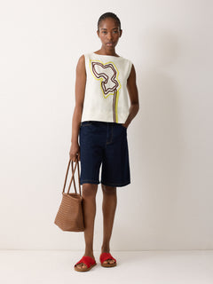 Cornelli Tape Jersey Tank | Cream