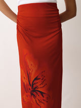 Fire Flower Jersey Skirt | Red