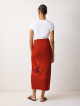 Fire Flower Jersey Skirt | Red