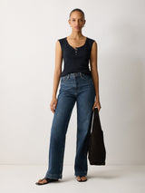 Fine Cotton Baby Henley | Navy