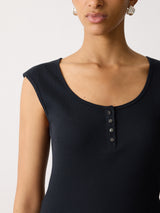 Fine Cotton Baby Henley | Navy