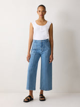 Fine Cotton Baby Henley | White