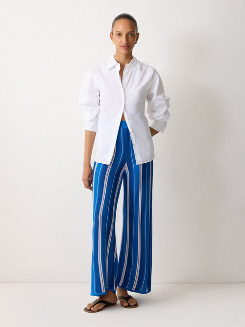 Stripe Knitted Trouser | Blue