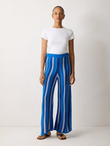 Stripe Knitted Trouser | Blue