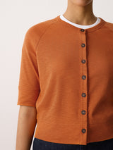 Cotton Luxe Half Sleeve Cardigan | Orange