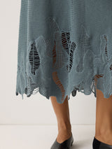 Abstract Lace Knitted Skirt | Blue