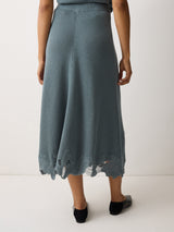 Abstract Lace Knitted Skirt | Blue