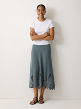 Abstract Lace Knitted Skirt | Blue