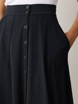 Cotton Luxe Skirt | Navy