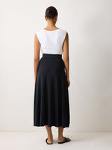 Cotton Luxe Skirt | Navy