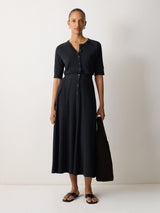 Cotton Luxe Skirt | Navy