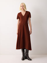 Curved Sleeve Midi Dress | Auburn