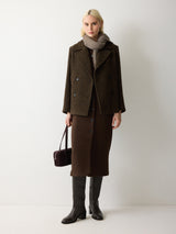 V Neck Long Waistcoat Dress | Brown