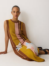 Cut Out Floral Intarsia Dress | Multi