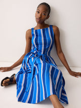 Stripe Tie Detail Jersey Dress | Blue