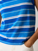 Cotton Slub Multi Stripe Tank | Blue