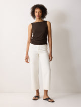 Straight Neck Vest | Brown