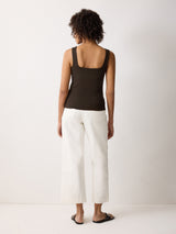 Straight Neck Vest | Brown
