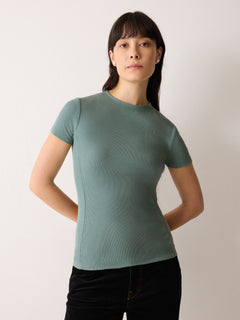 High Neck Seam Detail Top | Blue
