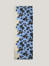 Outline Rose Wool Scarf | Blue