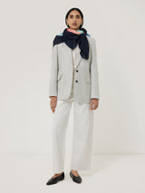 Dreamy Floral Silk Shawl | Navy