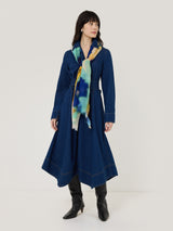 Sunset Floral Wool Silk Scarf | Green