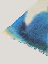 Sunset Floral Wool Silk Scarf | Green