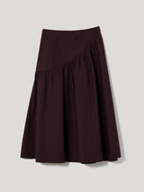 Cotton Poplin Volume Skirt | Oxblood